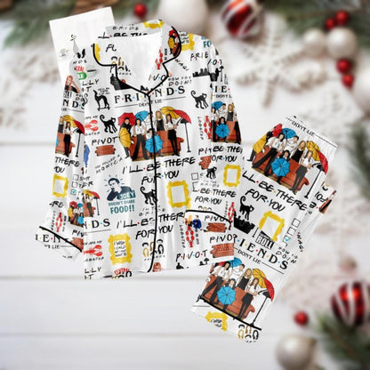 Friends Movie Pajamas Set, TV Show Gift, Chandler Bing Pajamas, Central Perk Holiday Pjs, Gift For Friends, Pajamas For Party