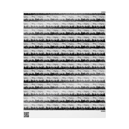 Black Tree Christmas  Gift Wrapping Papers - Retro Christmas Gift wrap - Masculine Classic Gift Wrap