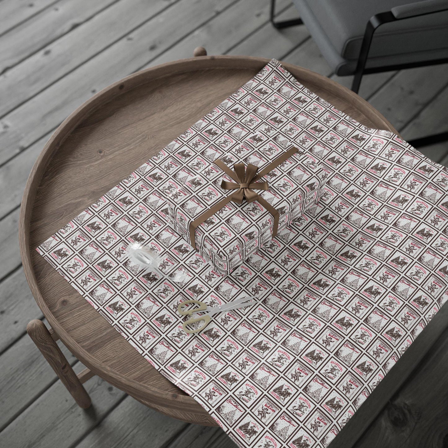 Vintage Western Holiday Gift Wrapping Papers - Cowboy Christmas Gift Wrap