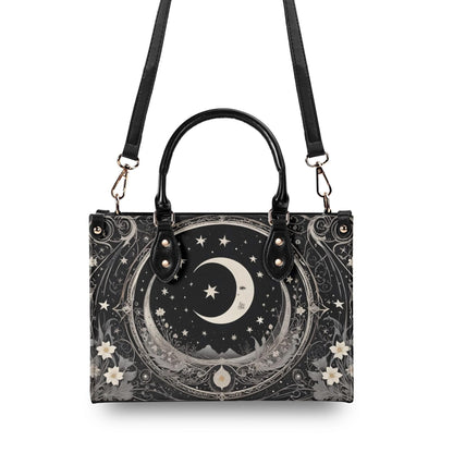 Black White Moon Bag Cute Crossbody Bag Unique Purse Cute Purse, Luxury Bag Vegan Leather Bags Printed Designer Bag