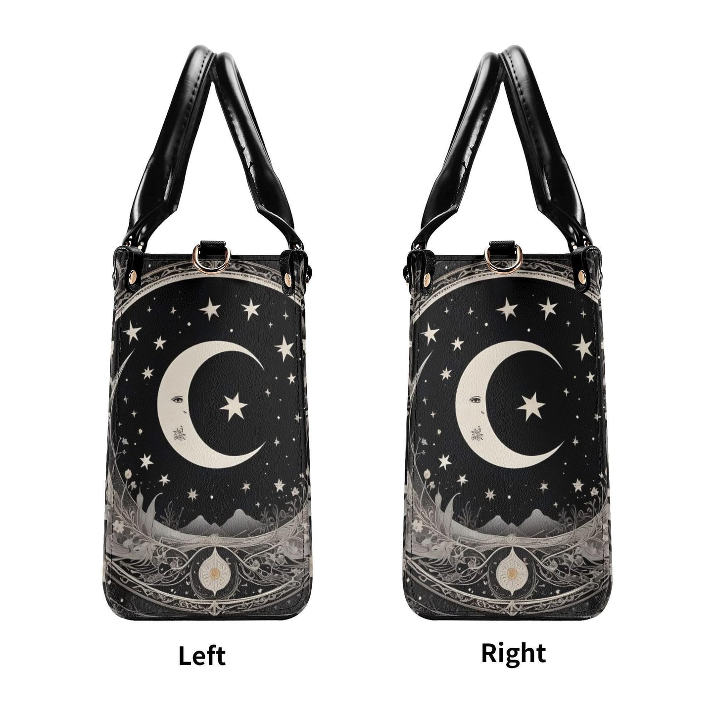Black White Moon Bag Cute Crossbody Bag Unique Purse Cute Purse, Luxury Bag Vegan Leather Bags Printed Designer Bag