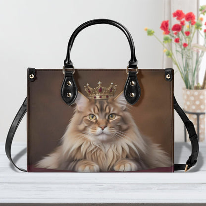Maine Coon Cat Crossbody Bag - Unique Vegan Leather Purse, Luxury Gift for Cat Lovers
