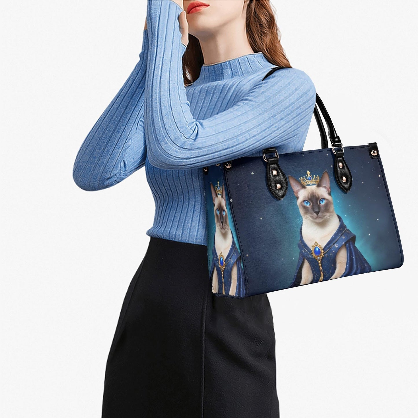 Celestial Queen Cat Crossbody Bag - Luxury Designer Purse, Unique Gift for Cat Lovers