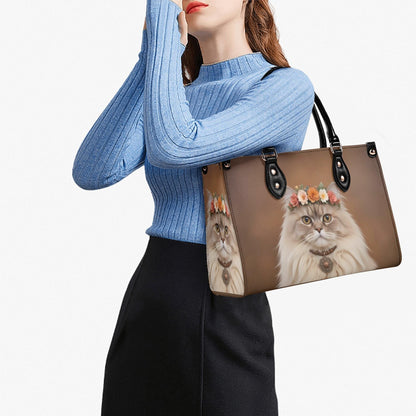 Bohemian Princess Cat Crossbody Bag - Nature-Inspired Vegan Leather Purse, Unique Gift for Cat Lovers