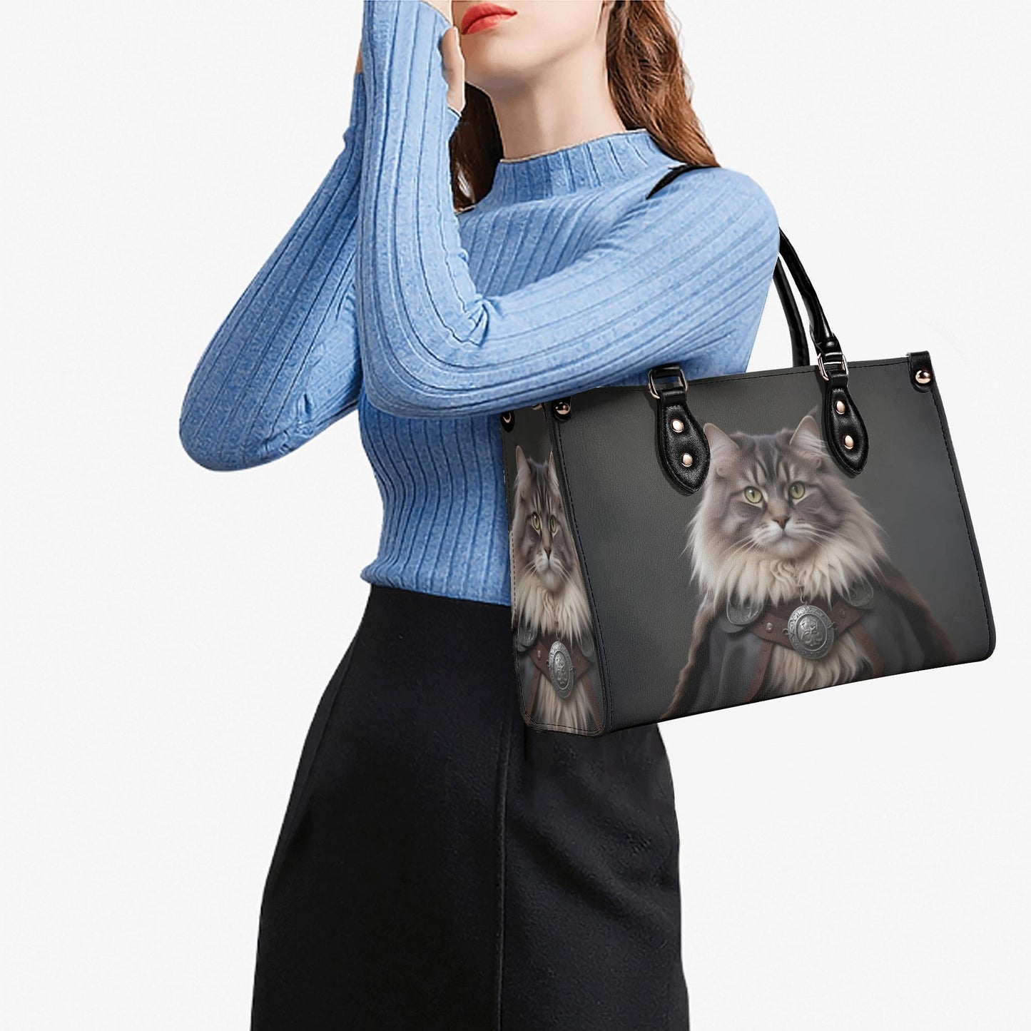 Noble Viking Cat Crossbody Bag - Unique Designer Purse, Cat Lover Gift for Women