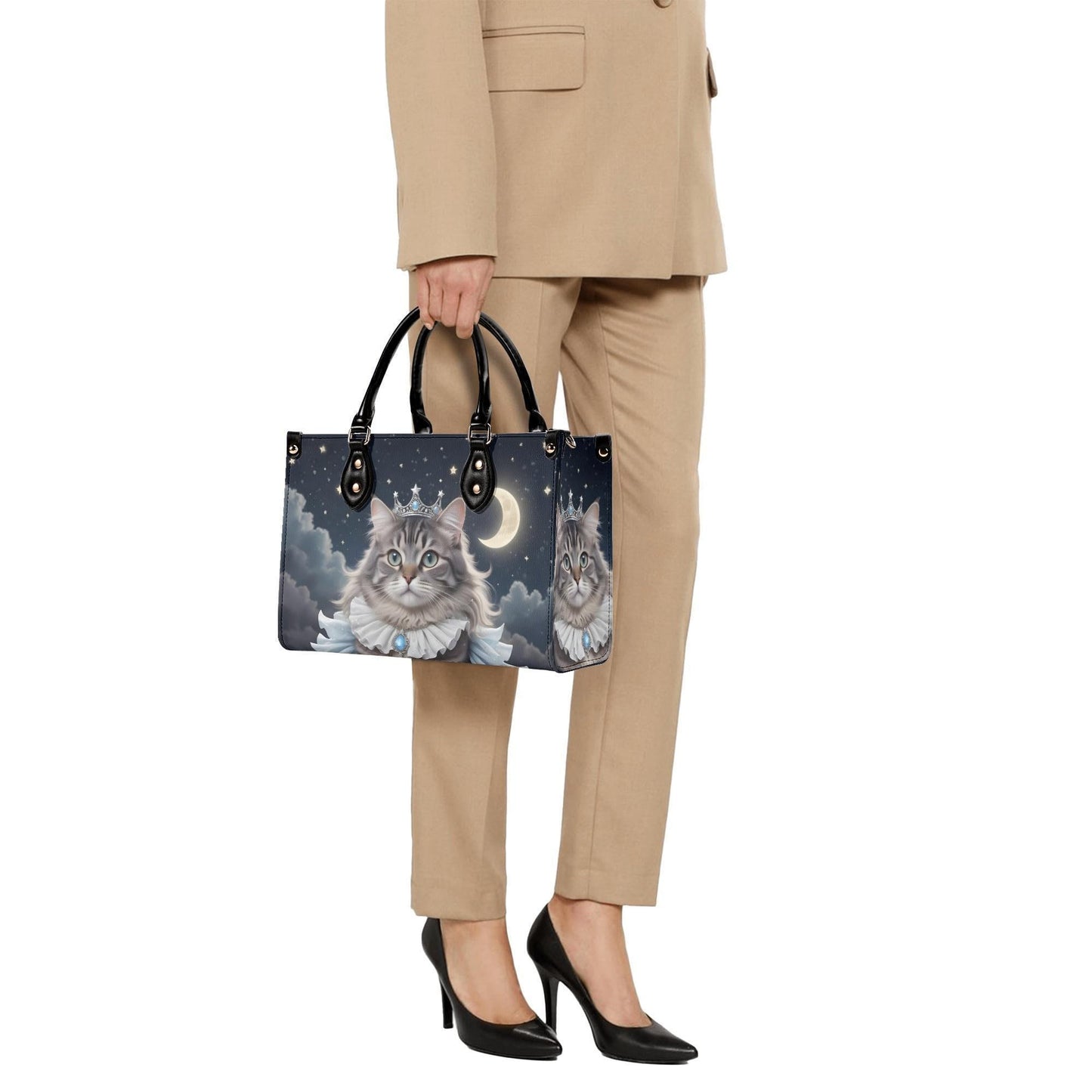 Lunar Princess Cat Bag Cute Crossbody Bag Unique Purse Cute Purse, Luxury Bag Vegan Leather Bags Printed Designer Bag