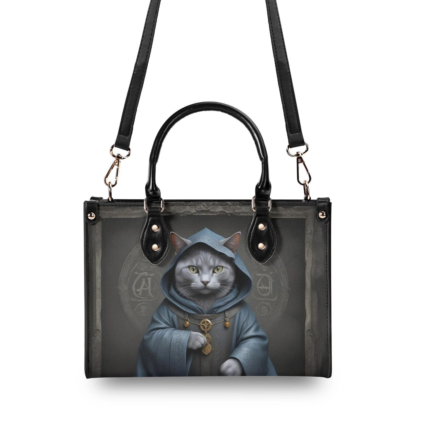 Medieval Alchemist Cat Bag Cute Crossbody Bag Unique Purse Cute Purse, Luxury Bag Vegan Leather Bags Printed Designer Bag
