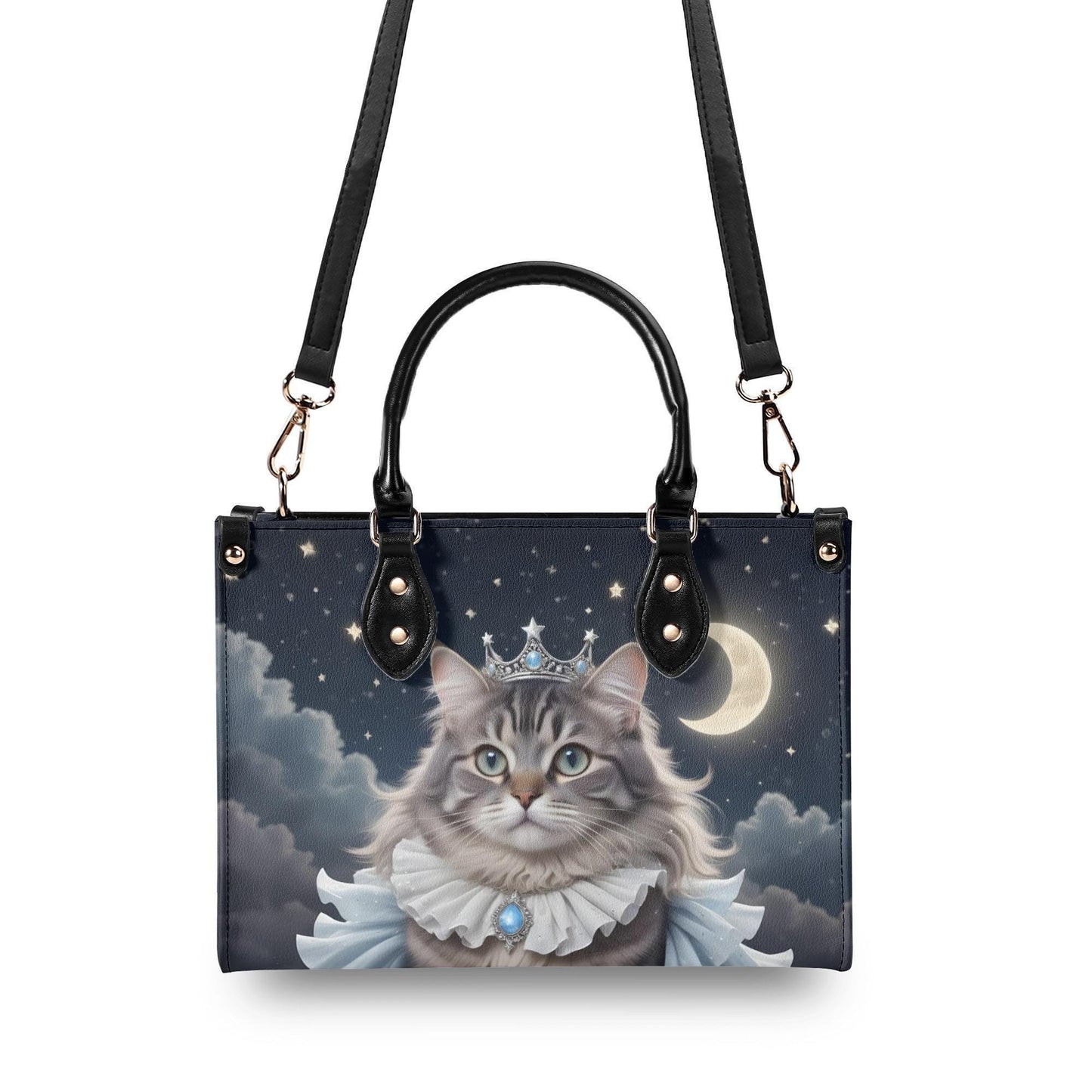 Lunar Princess Cat Bag Cute Crossbody Bag Unique Purse Cute Purse, Luxury Bag Vegan Leather Bags Printed Designer Bag