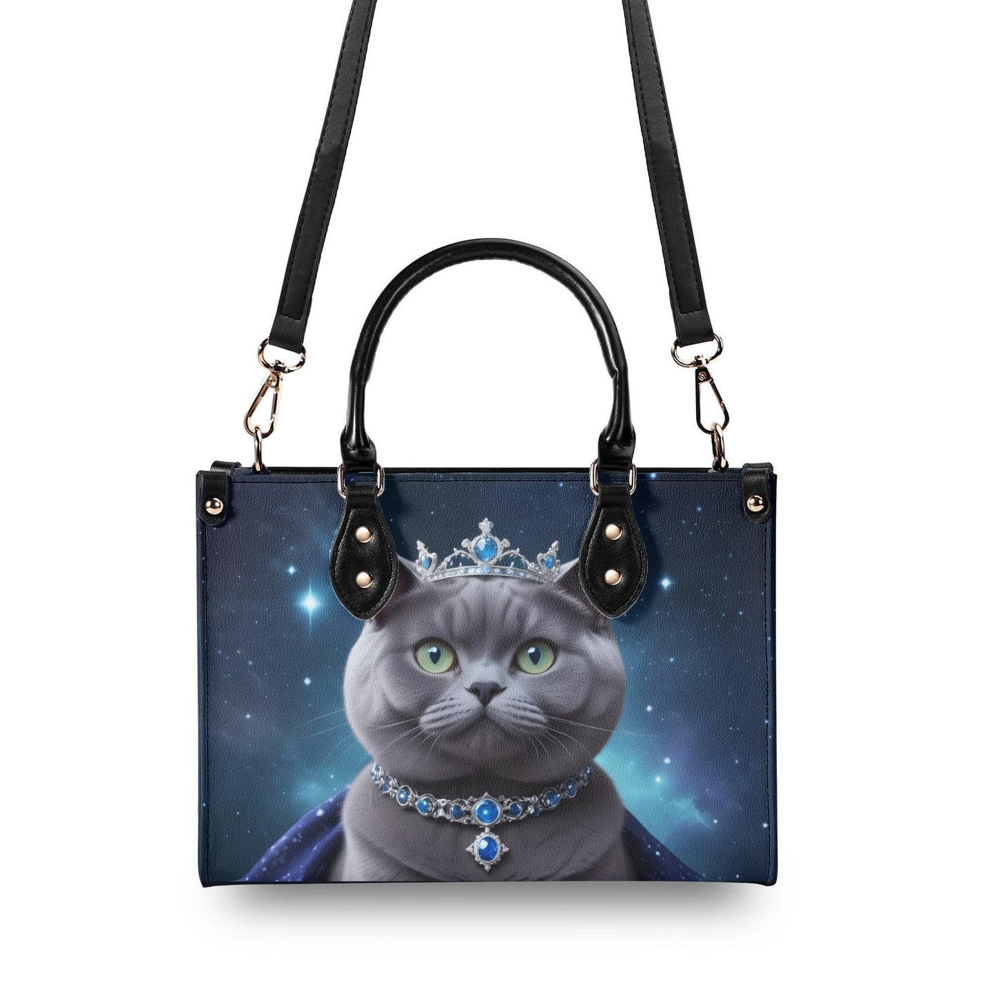 Galactic Countess Cat Bag Cute Crossbody Bag Unique Purse Cute Purse, Luxury Bag Vegan Leather Bags Printed Designer Bag