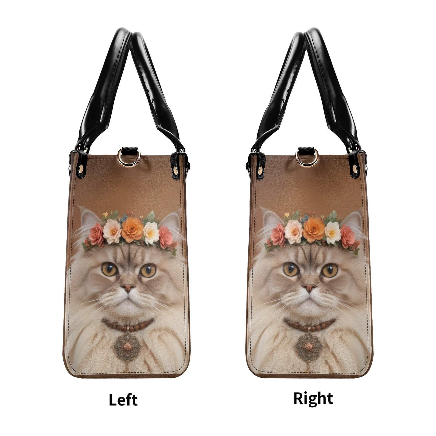 Bohemian Princess Cat Crossbody Bag - Nature-Inspired Vegan Leather Purse, Unique Gift for Cat Lovers
