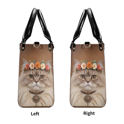 Bohemian Princess Cat Crossbody Bag - Nature-Inspired Vegan Leather Purse, Unique Gift for Cat Lovers