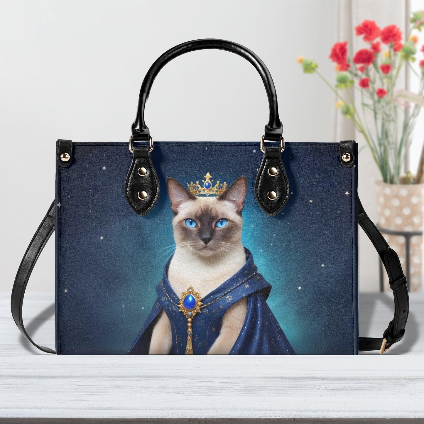 Celestial Queen Cat Crossbody Bag - Luxury Designer Purse, Unique Gift for Cat Lovers