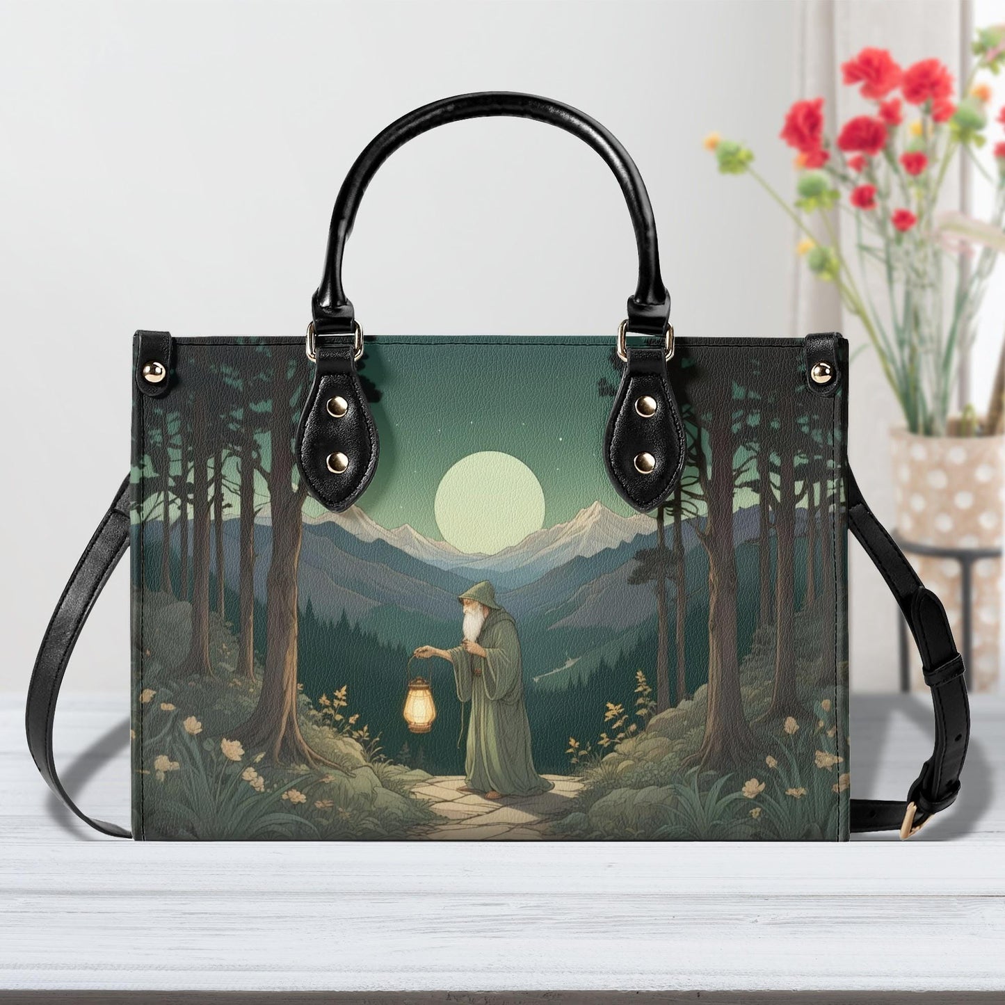 Hermit Crossbody Bag - Unique Designer Purse, Mystical Vegan Leather Gift for Women