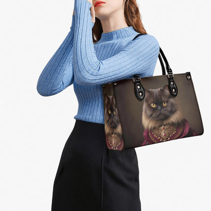 Baroness Cat of Burgundy Crossbody Bag - Vegan Leather Designer Purse, Luxury Cat Lover Gift for Women