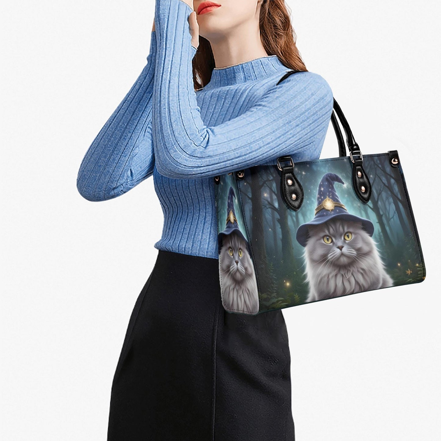 Wizard Cat Bag Cute Crossbody Bag Unique Purse Cute Purse, Luxury Bag Vegan Leather Bags Printed Designer Bag