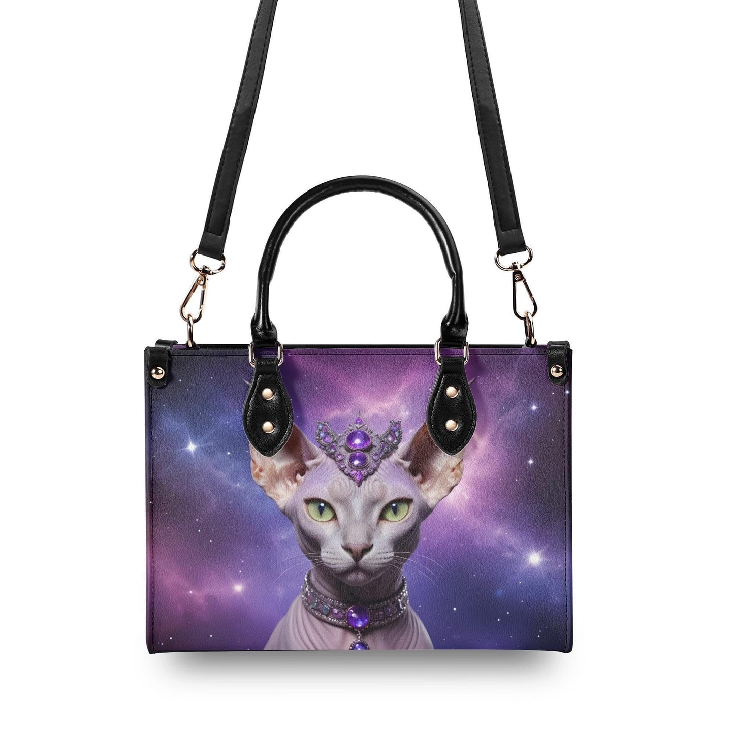 Galactic Empress Cat Bag Cute Crossbody Bag Unique Purse Cute Purse, Luxury Bag Vegan Leather Bags Printed Designer Bag