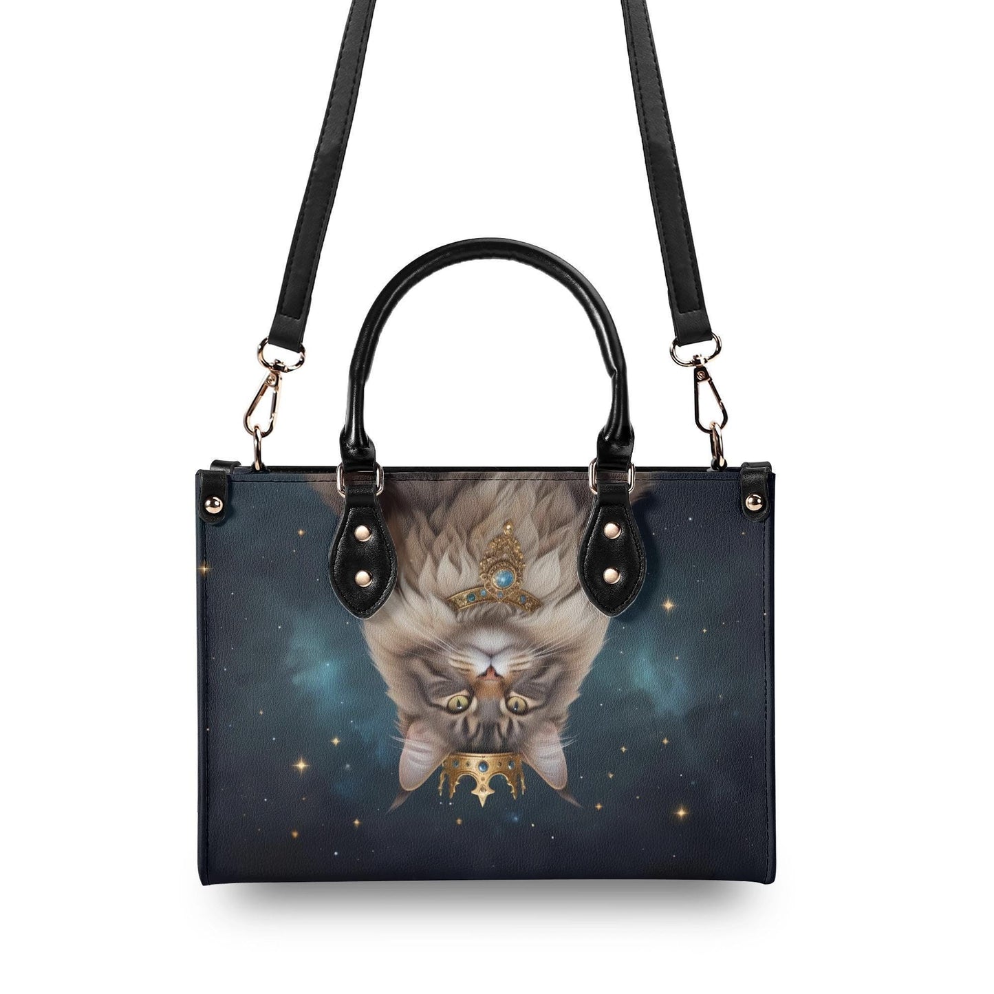 Celestial Monarch Cat Crossbody Bag - Mystical Designer Purse, Luxury Gift for Women