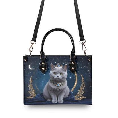 Astral Marquise Cat Crossbody Bag - Vegan Leather Designer Purse, Celestial Gift for Cat Lovers