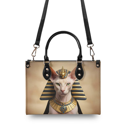 Pharaoh Egyptian Cat Crossbody Bag - Unique Designer Purse, Vegan Leather Gift for Cat Lovers