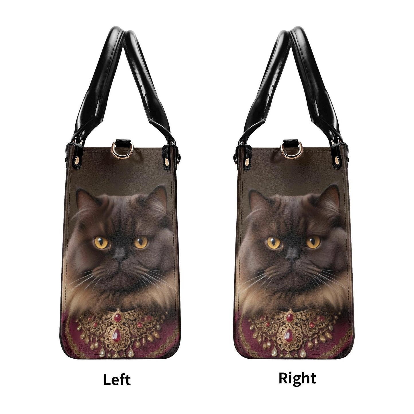 Baroness Cat of Burgundy Crossbody Bag - Vegan Leather Designer Purse, Luxury Cat Lover Gift for Women