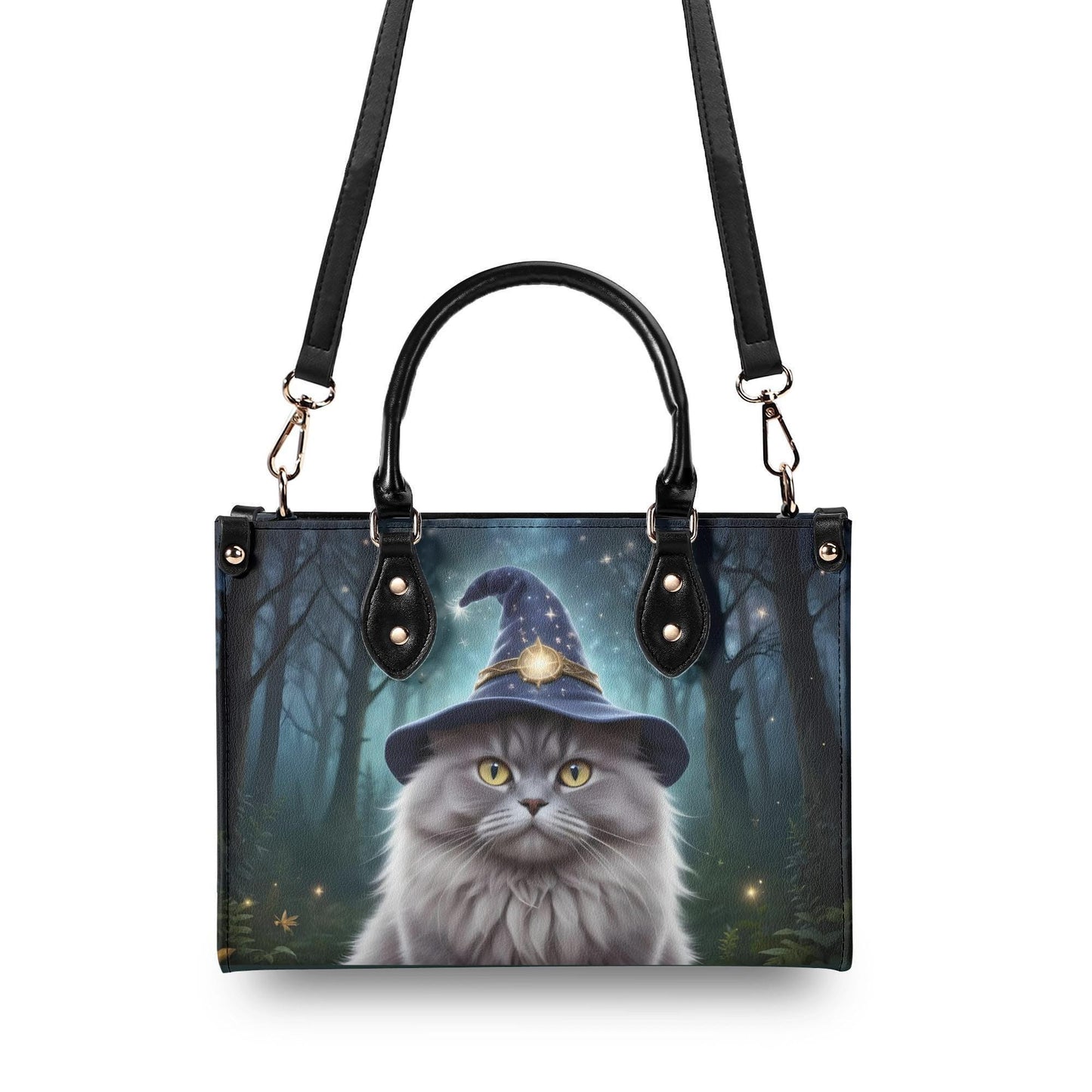 Wizard Cat Bag Cute Crossbody Bag Unique Purse Cute Purse, Luxury Bag Vegan Leather Bags Printed Designer Bag