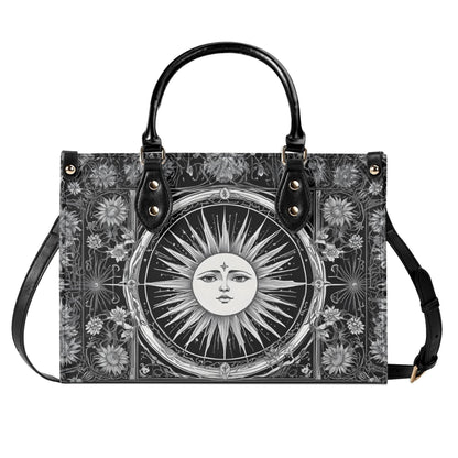 Black White Sun Tarot Inspired Designer Bag Cute Crossbody Bag Unique Purse Cute Purse, Luxury Bag Vegan Leather Bags Printed Designer Bag