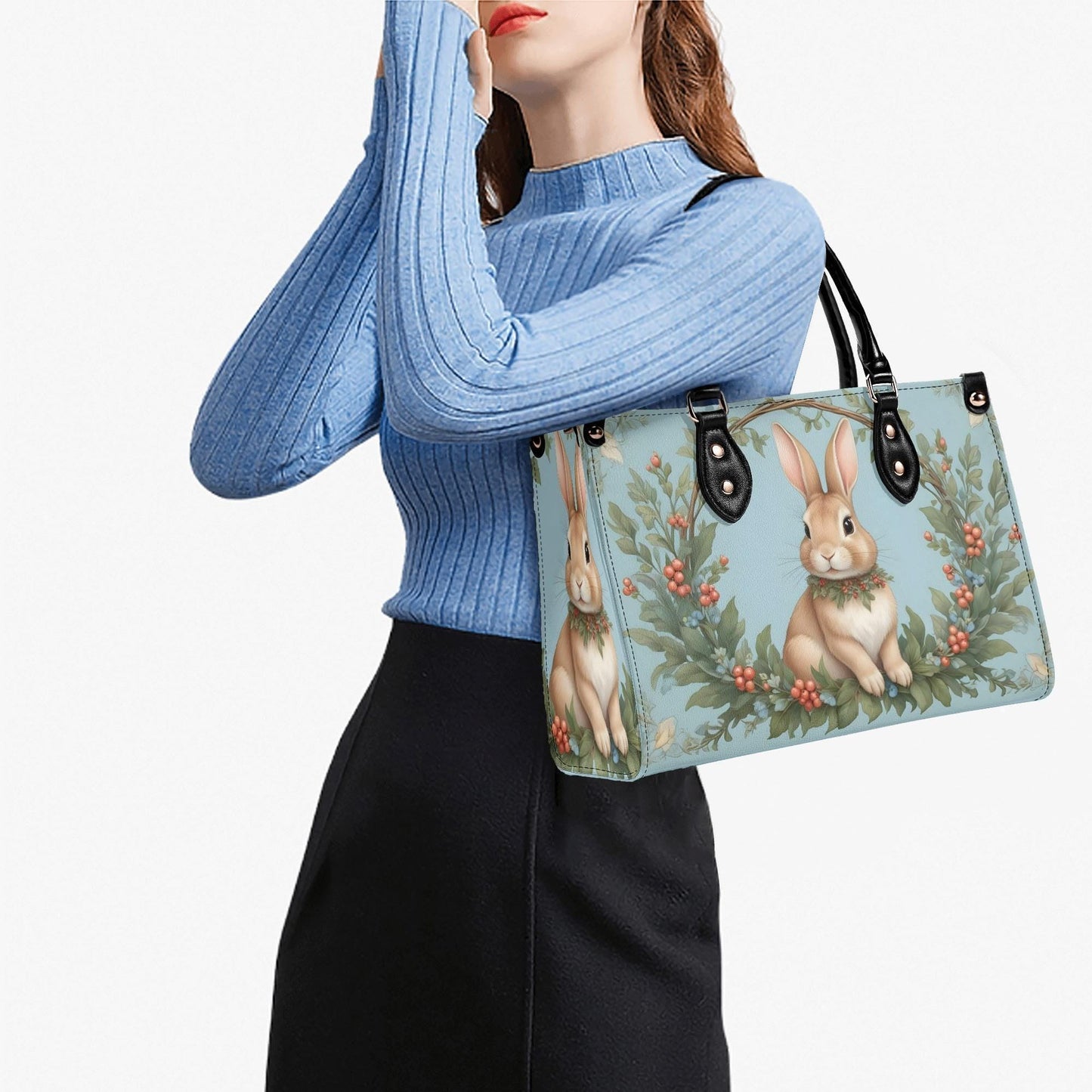 Adorable Rabbit Crossbody Bag - Vegan Leather Designer Purse, Unique Animal Lover Gift for Women