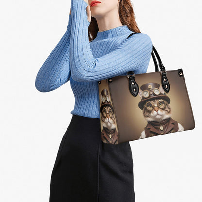 Steampunk Adventurer Cat Bag Cute Crossbody Bag Unique Purse Cute Purse, Luxury Bag Vegan Leather Bags Printed Designer Bag