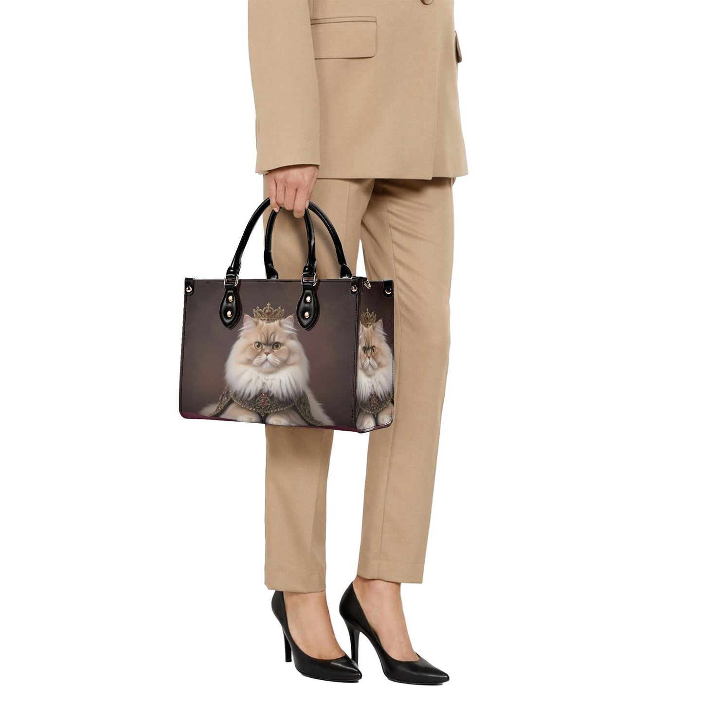 Persian Cat Crossbody Bag - Vegan Leather Designer Purse, Unique Gift for Cat Lovers
