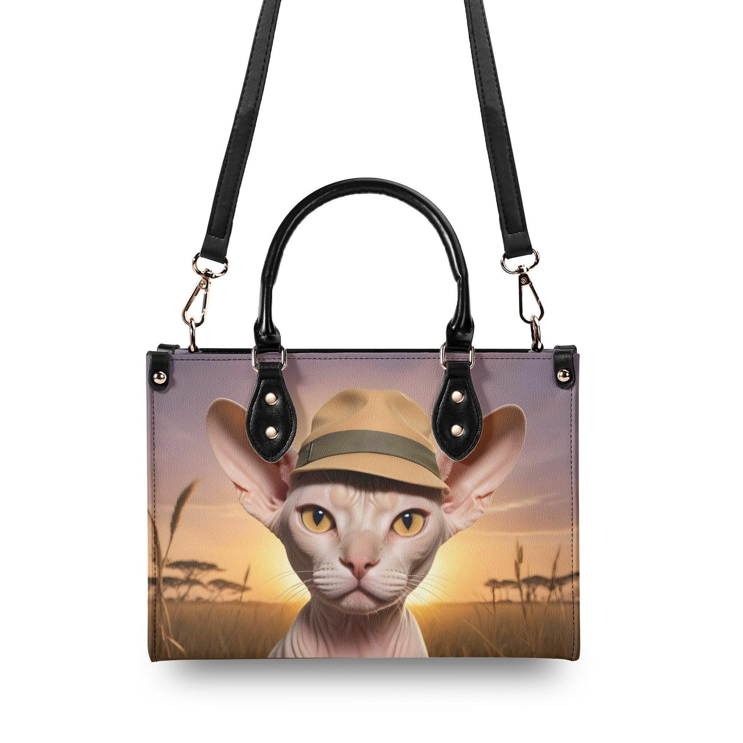 Knighted Templar Cat Crossbody Bag - Unique Designer Purse, Vegan Leather Gift for Cat Lovers