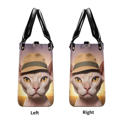 Knighted Templar Cat Crossbody Bag - Unique Designer Purse, Vegan Leather Gift for Cat Lovers