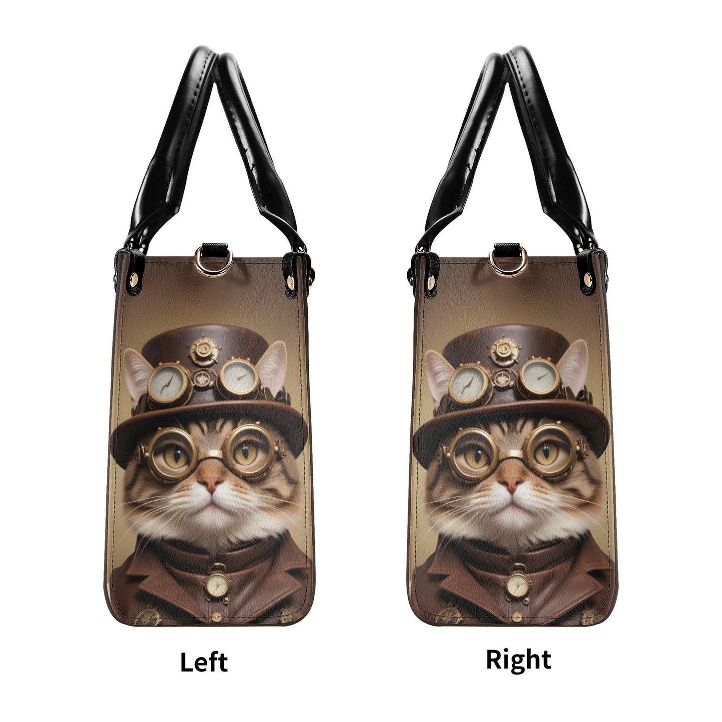 Steampunk Adventurer Cat Bag Cute Crossbody Bag Unique Purse Cute Purse, Luxury Bag Vegan Leather Bags Printed Designer Bag