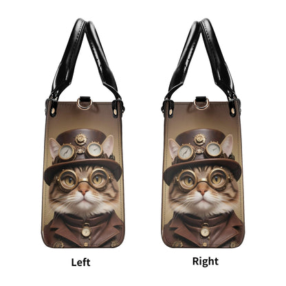 Steampunk Adventurer Cat Bag Cute Crossbody Bag Unique Purse Cute Purse, Luxury Bag Vegan Leather Bags Printed Designer Bag
