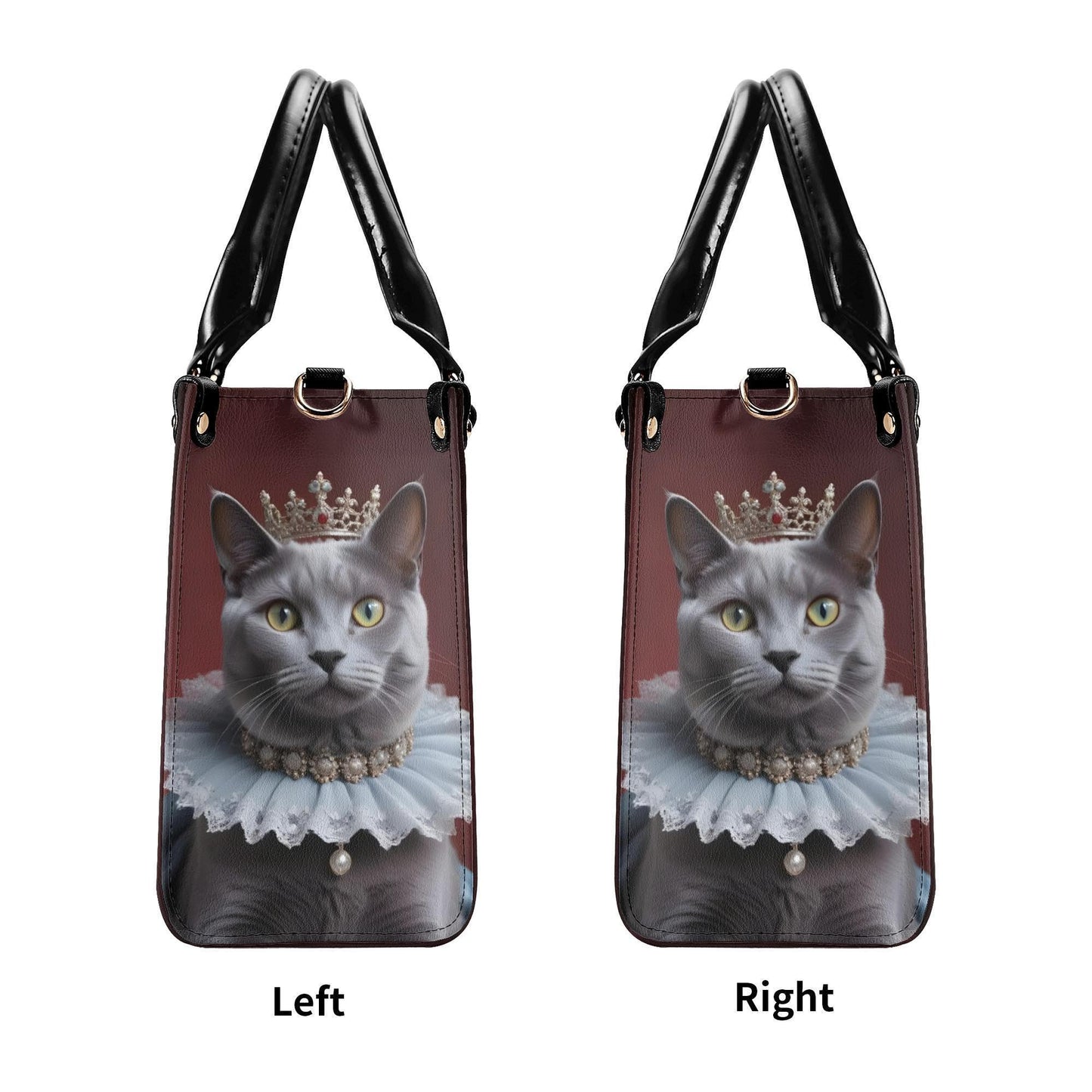 Russian Blue Cat Bag Cute Crossbody Bag Unique Purse Cute Purse, Luxury Bag Vegan Leather Bags Printed Designer Bag