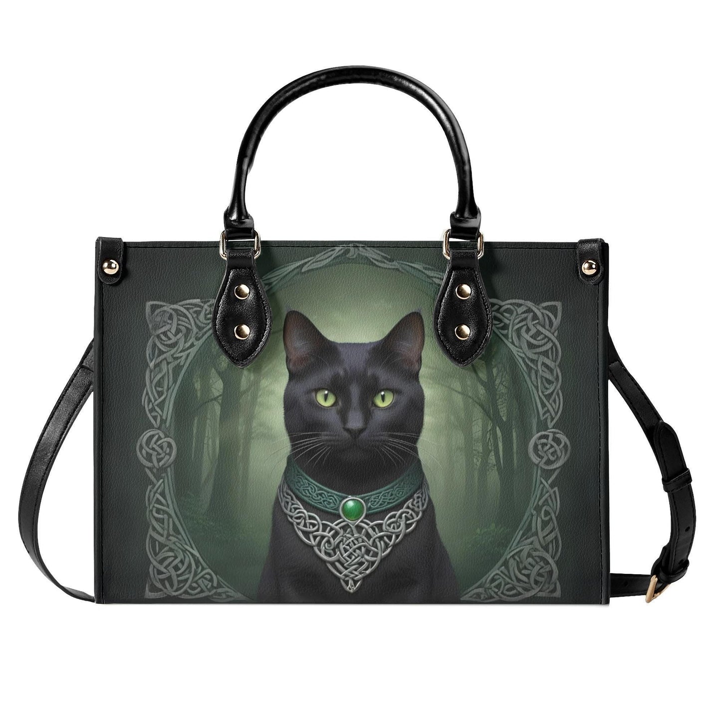 Celtic Mystic Cat Crossbody Bag - Unique Designer Purse, Cat Lover Gift for Women