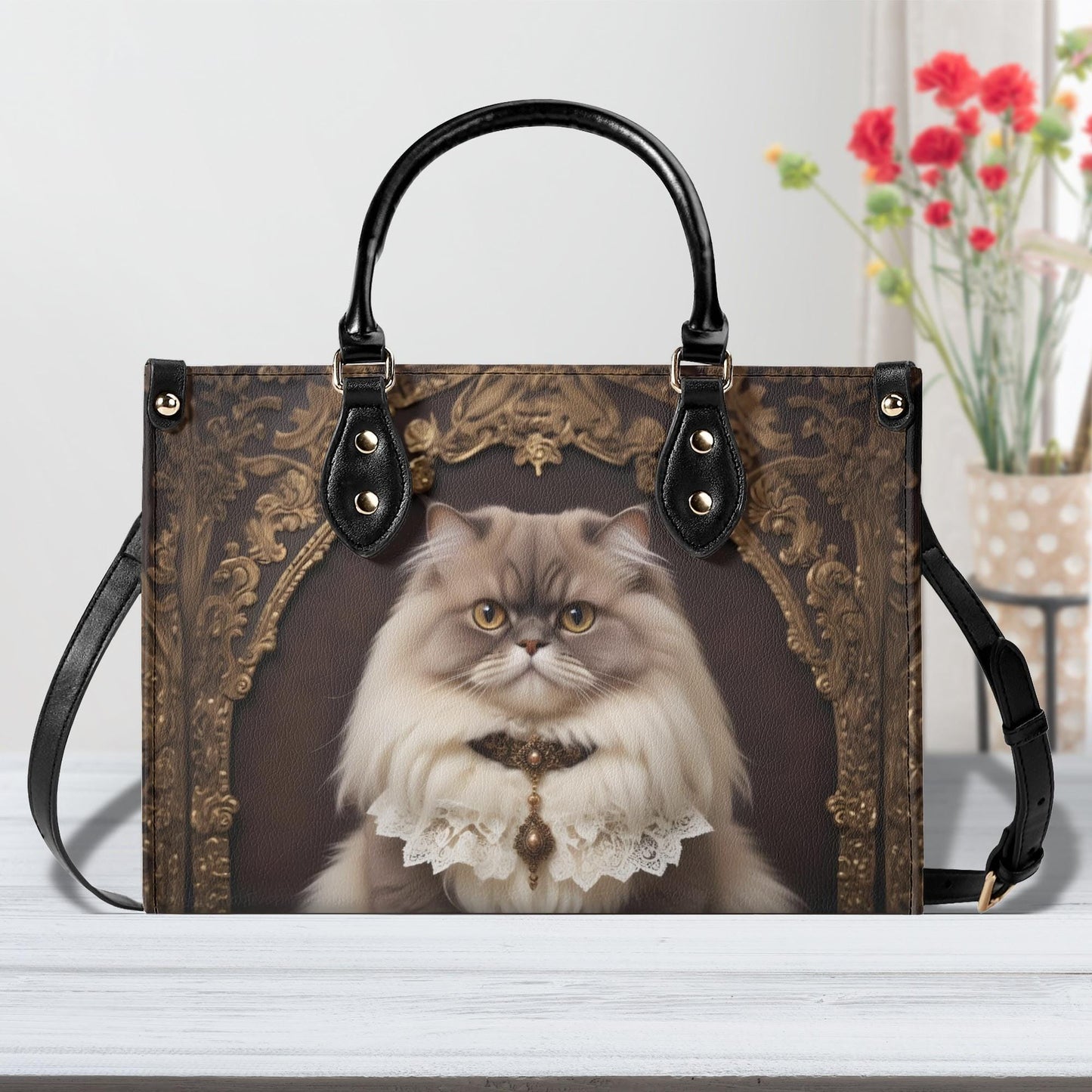 Baroque Duchess Cat Bag Cute Crossbody Bag Unique Purse Cute Purse, Luxury Bag Vegan Leather Bags Printed Designer Bag