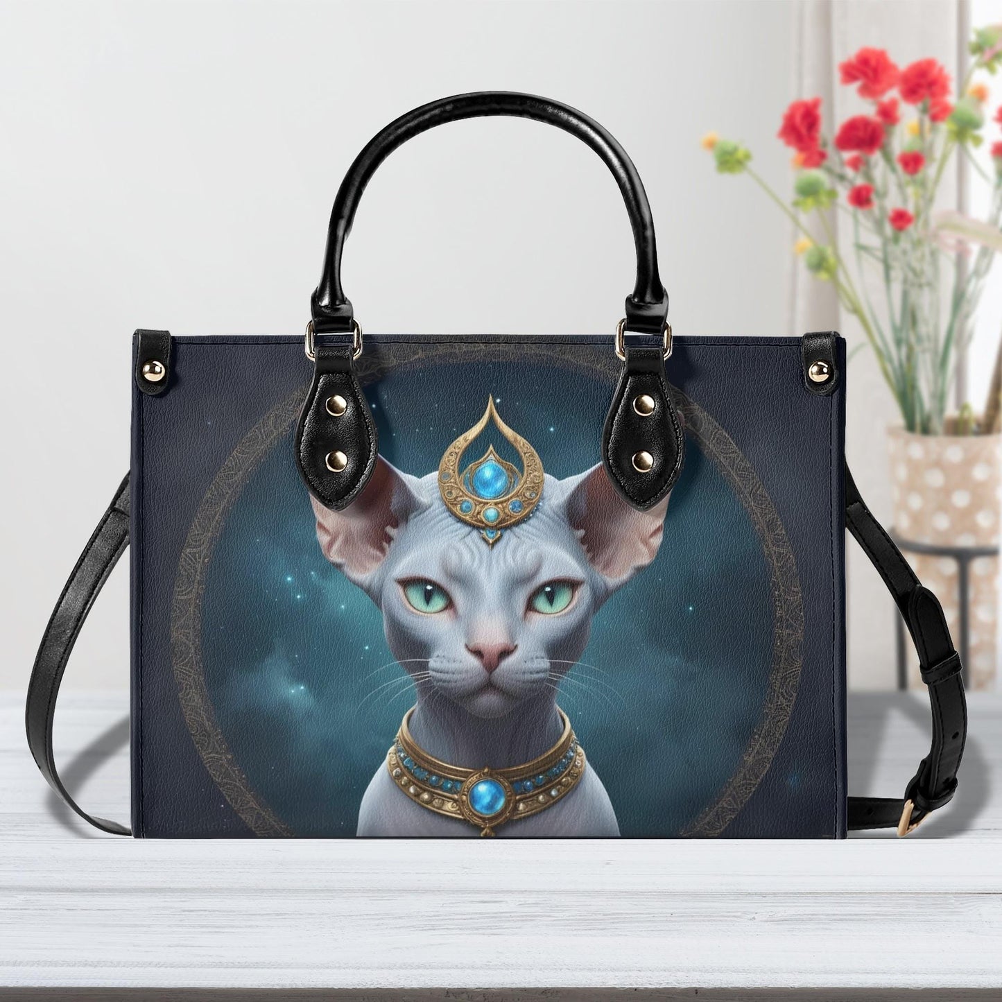 Celestial Oracle Cat Bag Cute Crossbody Bag Unique Purse Cute Purse, Luxury Bag Vegan Leather Bags Printed Designer Bag