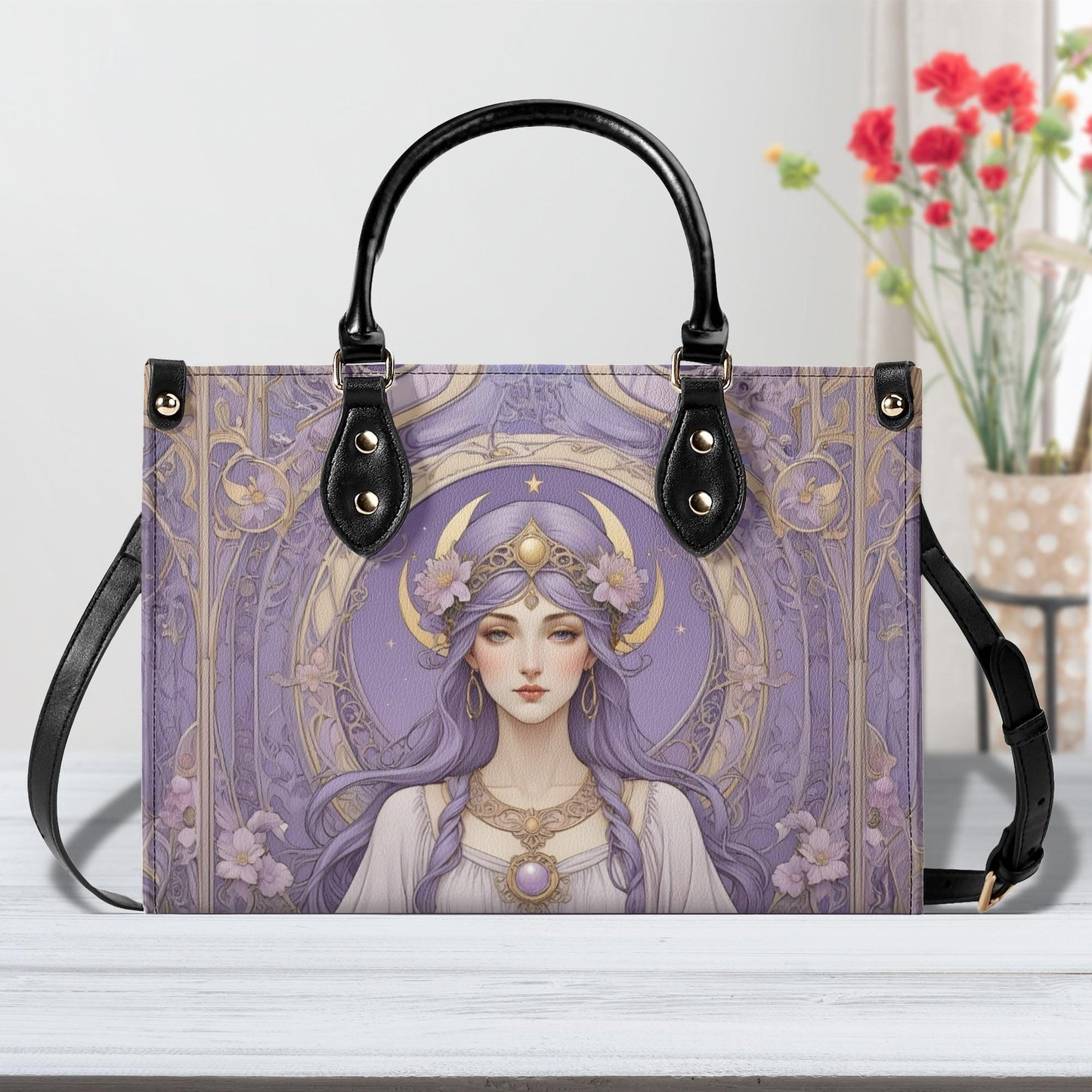 High Priestess Design Bag Cute Crossbody Bag Unique Purse Cute Purse, Luxury Bag Vegan Leather Bags Printed Designer Bag