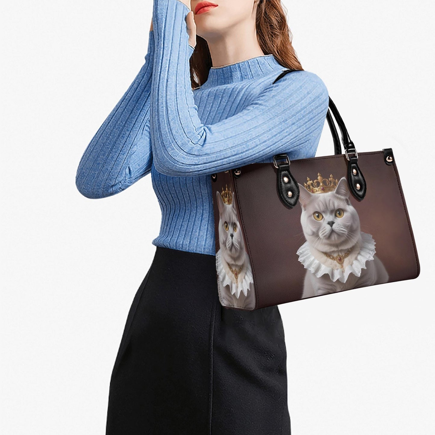 British Shorthair Cat Crossbody Bag - Vegan Leather Designer Purse, Unique Gift for Cat Lovers
