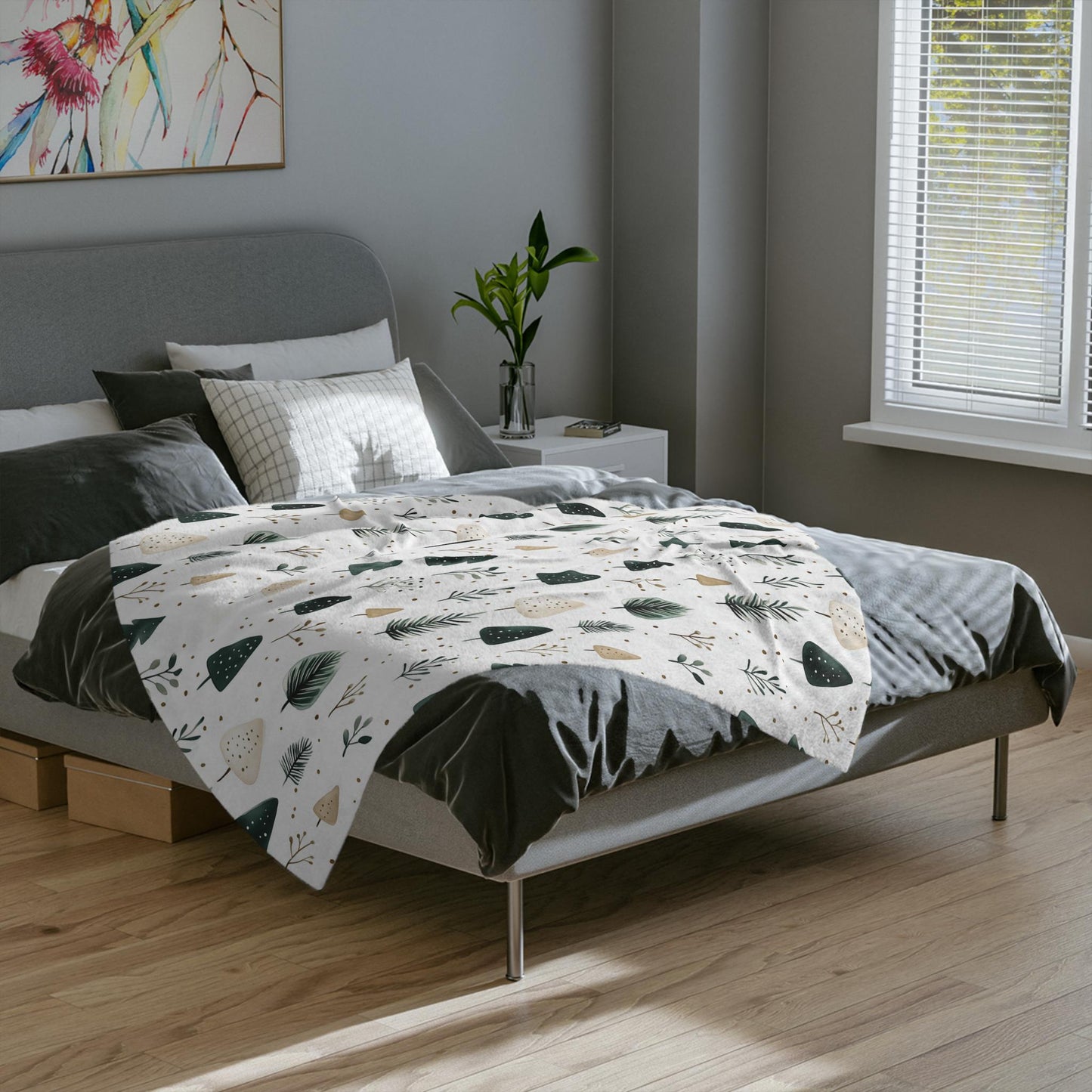 Evergreen Trees Christmas Blanket Green and Gold Holiday Tree Fleece Throw Blanket Christmas Lap Blanket Gift for Family Friends Coworkers