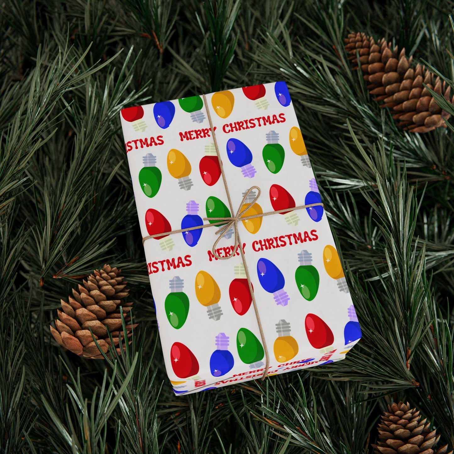 Christmas  Light Gift Wrapping Papers | Christmas Light Holiday Gift Wrap