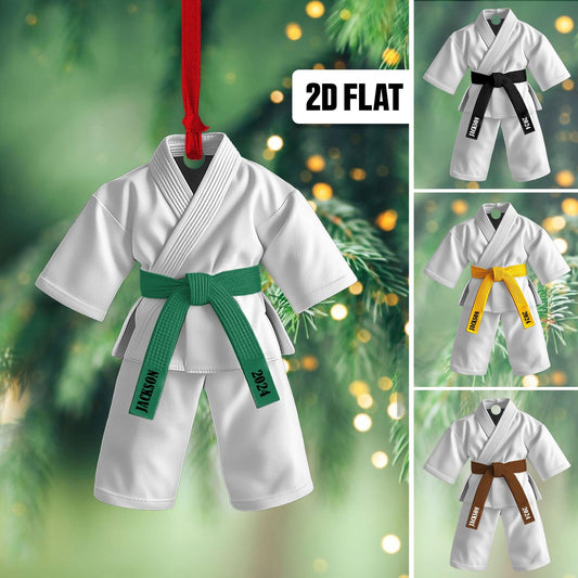 Personalized Black Belt Karate Taekwondo 2D Flat Ornament, Custom Ornament, Martial Arts Gift, Karate Gift, Sports Ornament Gift for Him,Her