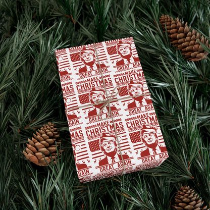 Trump Christmas Wrapping Paper | Make Christmas Great Again Wrapping Paper | Funny Christmas Gift Paper | MAGA Gift Wrap | Republican Gift