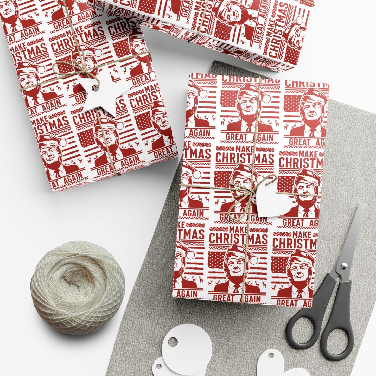 Trump Christmas Wrapping Paper | Make Christmas Great Again Wrapping Paper | Funny Christmas Gift Paper | MAGA Gift Wrap | Republican Gift