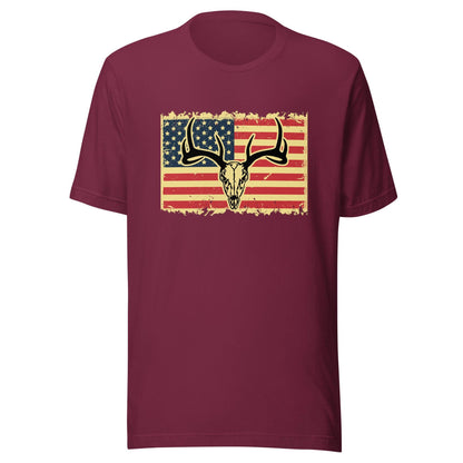 Deer skull with American flag shirt, Hunting shirt, deer hunting shirt, hunting shirt for men, gift for hunter, hunting lover gift