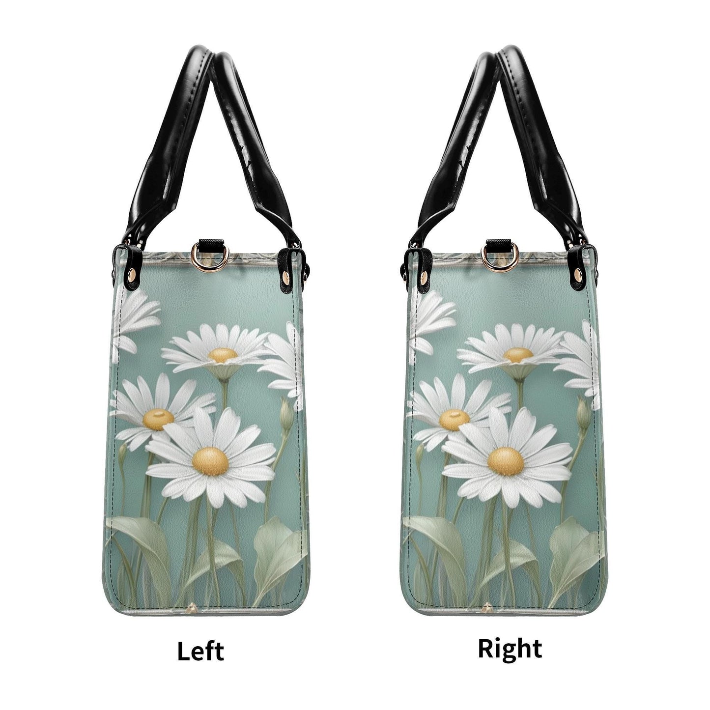 Daisies Crossbody Bag - Floral Vegan Leather Designer Purse, Unique Gift for Women