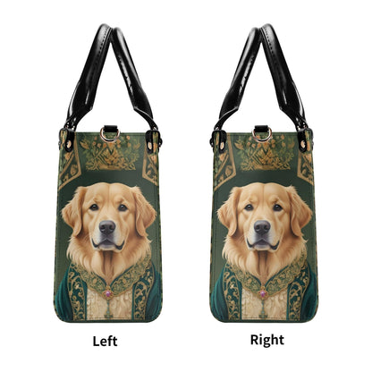 Noble Golden Retriever in Velvet Robe - Art Nouveau Regal Dog Portrait Bag Cute Crossbody Bag Unique Purse Cute Purse, Luxury Bag