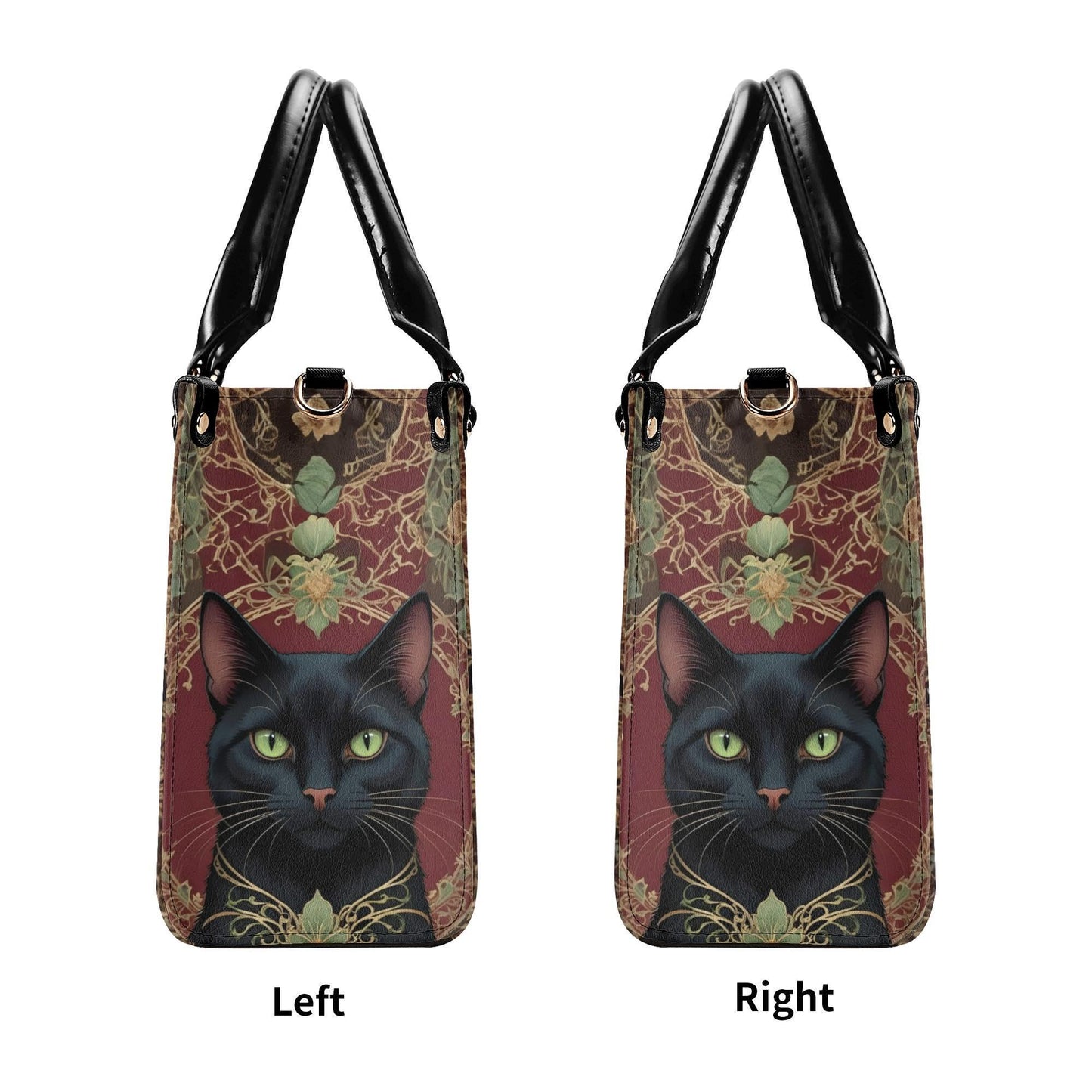 Elegant Black Cat Bag Cute Crossbody Bag Unique Purse Cute Purse, Luxury Bag Vegan Leather Bags Printed Designer Bag