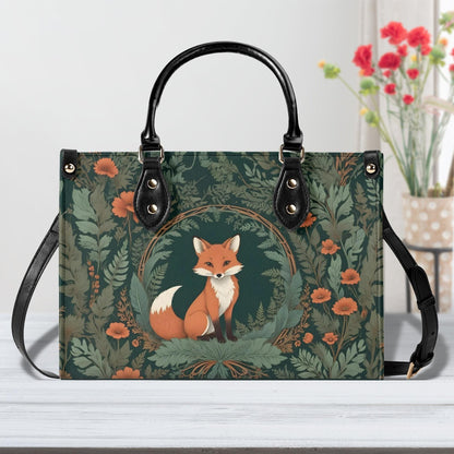 Forest Fox Crossbody Bag - Nature-Inspired Vegan Leather Designer Purse, Unique Gift for Women