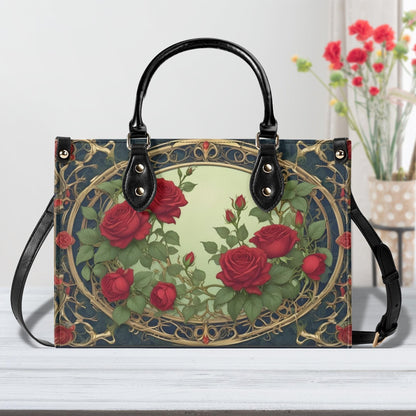 Lush Roses and Vines Bag Cute Crossbody Bag Unique Purse Cute Purse, Luxury Bag Vegan Leather Bags Printed Designer Bag